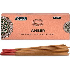 أعواد بخور الورد الياباني من Raajsee عبوة 100 جم - 100% عضوي طبيعي نقي ملفوف يدويًا وخالي من المواد الكيميائية - للكنيسة والعلاج العطري والاسترخاء والتأمل والعلاج الحسي in Kuwait