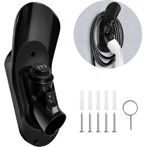 EV Charger Holder Wall Mount for SAE J1772, EV Charger J1772 Cable Holder, Nozzle Holster Dock with Anti-Theft Combination Lock (with Lock)