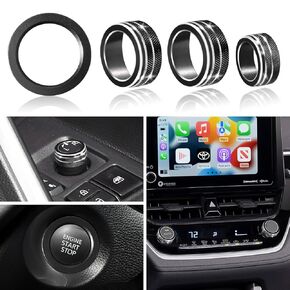 4 PCS AC AC Conference Cover to Toyota Corolla ، Corolla Cross 2025 2024 2023 2022 ، start start button button trim ring rearview mirror for for corolla car car incsories (blue)