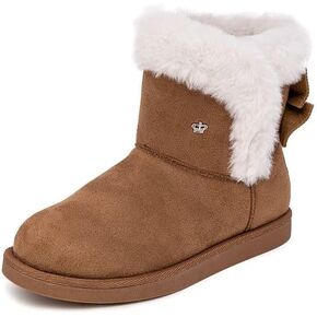 Juicy Couture Girls Winter Fur Boots Warm Insulated Fashion Booties Mid Calf Outdoor Snow Boot for Toddler/Little Kid/Big Kid