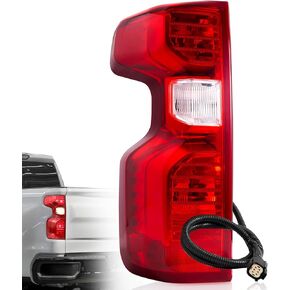 OEM Halogen Type Tail Light Assembly with Bulb Tail Lamp Compatible with 2019 2020 2021 2022 2023 Chevy Silverado 1500 2500 HD 3500 HD Replace for 84554656, GM2800308 (Rear Left Driver Side)
