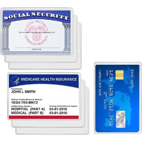 New Medicare Card Holder Protector Sleeves, 12Mil Clear PVC Soft Water Resistant Medicare Card Protector Sleeves for Credit Card Business Card Social Security (Matte 6 Pack)