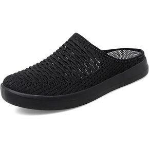 Mens Half Slippers Summer Casual Slip-on Mesh Shoes Breathable Lightweight MD Material Outsoles Plus Big Size Black Color