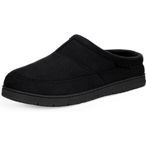 Rockdove Men's Softstride Faux Suede Memory Foam Mule slipper with Indoor Outdoor Sole