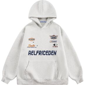 Aelfric Eden Womens Oversized Hoodies Letter Graphic Print Long Sleeve Pullover with Pocket Y2K Steetwear Outfits