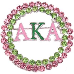 Rhinestone Greek Sorority Brooch for Women Girls My Best Friends Fashion Paraphernalia Lapel Pin Pink Green Crystal Jewelry for Sisters Ladies Sparkling Dress Accessory Sisterhood Graduation