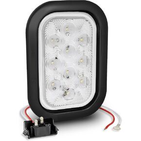 TRUE MODS 2pc Red 5x3 3x5 Inch Rectangle LED Trailer Tail Light Kit [DOT FMVSS 108] [SAE I6 P2 S2 (3) T] [Grommets/Plugs] [Submersible] [Stop Turn Tail Brake] [10 LED] for Tow Truck 80" Wide Trailer
