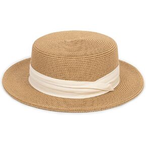 Beach Sun Hats for Women - Wide Brim-UPF 50+ UV Protection-Summer-Straw Hat Foldable Boater-Fedora Hats S/M