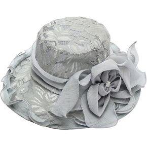 Lace Women Sun Hat, Elegant Flower Wide Brim Adjustable Flower Sun Protection Hat Foldable Summer Beach Bucket Cap in Kuwait