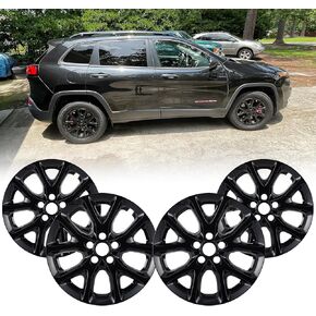 مجموعة من 4 17 بوصة جلود العجلات لجيب شيروكي 2014-2018 ، ABS Cover Cover Hubcap لـ 14-18 Jeep Cherokee Wheel Skin Elction 17 Ing