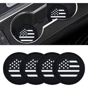 Amooca Car Cup Coaster 4 Pack US Flag Universal Non-Slip Cup Holders Insert Coasters Cup Mats Car Interior Accessories American Flag Gray in Kuwait