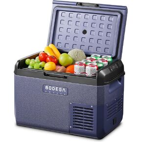BODEGACOOLER Car Cooler 12V Car Fridge, 25.5L Quiet Compressor Refrigerator, IPX4 Waterproof Reversible Door, AC/DC Power for Outdoor Adventures
