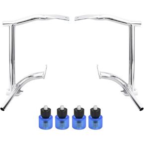 chrome chrome saddlebag guard barks saddlebag bars مع نهايات مطاطية لإكسسوارات الدراجات النارية المتوافقة مع Harley Touring 2009-2024