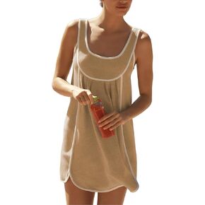 MISSACTIVER Sleeveless Athletic Dress for Women Scoop Neck Color Block Mini Dress Summer Workout Tennis Dress Sundress