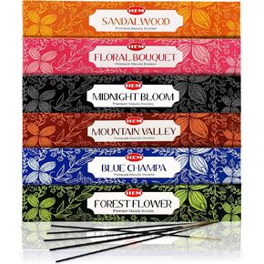 Hem Assorted Incense Sticks Variety 6 Packs x 15 GMS - Aromatherapy Insence for Air Purifier,Insents Stick Gift Set, Perfect for Meditation and Relaxation (Nature Series)