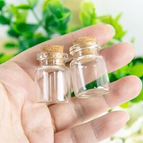 64pcs 5ml Jar with Cork Lid,Small Corked Glass Bottles,Spell Bottle.