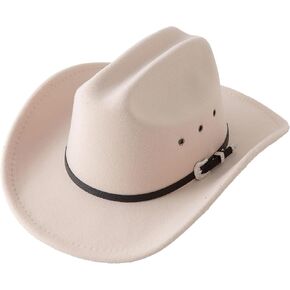 Jastore Kids Western Cowboy Cowgirl Hat Boys Girls شعروا بقبعات Fedora مع حزام مشبك