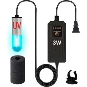 Aquarium Clean Light - 5W Mini Submersible Light with Timer, Aquarium Water Clean Green Clear Waterproof Clean Lamp for Pond, Swimming Pool, Indoor - AQUATIC EDEN