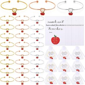 Teacher Appreciation Gifts in Bulk Teacher Bracelets Bangles with Thank You Cards End of Year Gifts