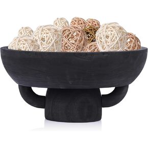 XMGZQ Black Decorative Bowl for Home Decor,Black Fruit Bowl for Kitchen Counter,Large Black Bowl with Handle,Farmhouse Black Bowl,Centerpiece Bowl,Place in Entryway & Table Centerpiece (Extra Large)