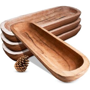 Dough Bowls for Decor – 1 Piece Decorative Wooden Potpourri Bowl , Centerpiece for Dining , Living Room & Kitchen Table , Large Long Rustic Vintage Decoration – Farmhouse Home Country Decorations