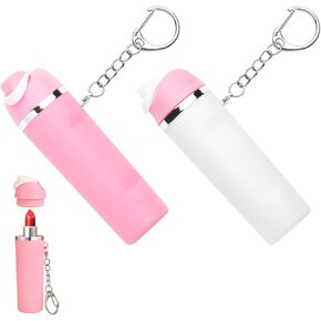 حامل Lipbalm في سلسلة Keychain لـ Owala ، Mini Water Bottle -keychain Holder Pink & White - 2 Pack
