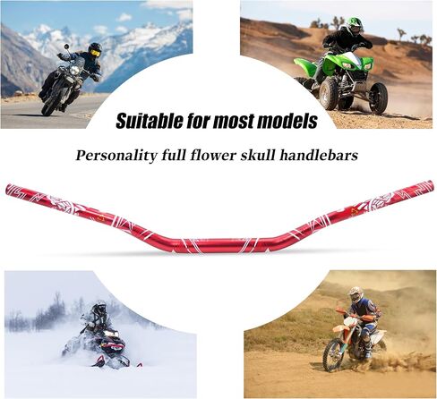 Universal 28mm 1/1/8" Dirt Bike Handlebars, Upgraded Pit Bike Handlebar for Motocross CRF YZF KXF KLX RMZ DRZ Pit Dirt Bike ATV Quad (Black) in Saudi Arabia