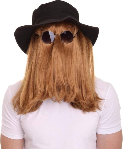 Adult Men’s Short Length Dapper Creature Wig –Adjustable Lining and Soft Fiber for Comfort and All Day Wear - Easy to Wear Perfect for Holidays and Costume Parties. HM-1383 (One Size, Brown) in Kuwait