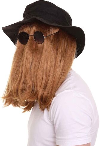 Adult Men’s Short Length Dapper Creature Wig –Adjustable Lining and Soft Fiber for Comfort and All Day Wear - Easy to Wear Perfect for Holidays and Costume Parties. HM-1383 (One Size, Brown) in Kuwait