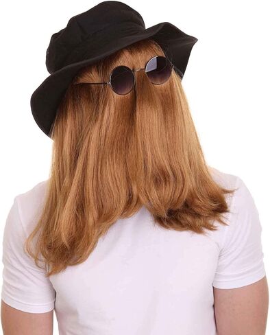 Adult Men’s Short Length Dapper Creature Wig –Adjustable Lining and Soft Fiber for Comfort and All Day Wear - Easy to Wear Perfect for Holidays and Costume Parties. HM-1383 (One Size, Brown) in Kuwait
