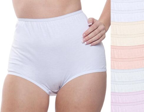 10-Pack Women's Soft Cotton Full Cut Coverage High Rise Brief Panties in Saudi Arabia