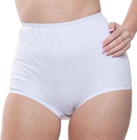 10-Pack Women's Soft Cotton Full Cut Coverage High Rise Brief Panties in Saudi Arabia