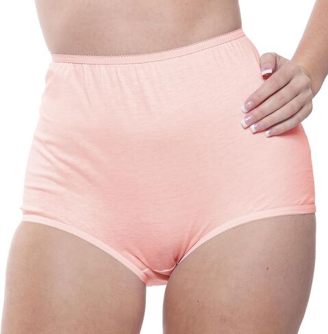 10-Pack Women's Soft Cotton Full Cut Coverage High Rise Brief Panties in Saudi Arabia