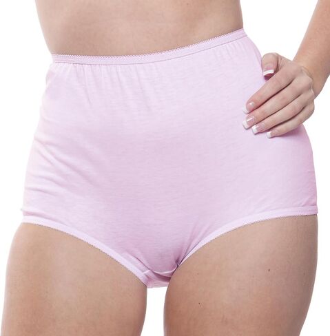 10-Pack Women's Soft Cotton Full Cut Coverage High Rise Brief Panties in Saudi Arabia