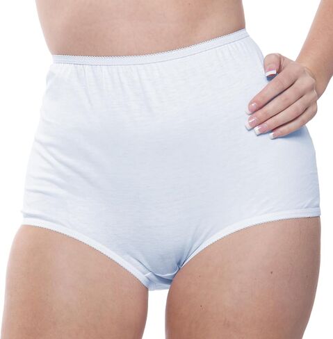 10-Pack Women's Soft Cotton Full Cut Coverage High Rise Brief Panties in Saudi Arabia