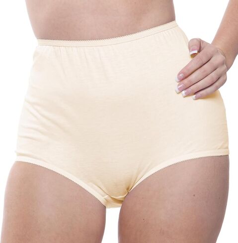 10-Pack Women's Soft Cotton Full Cut Coverage High Rise Brief Panties in Saudi Arabia