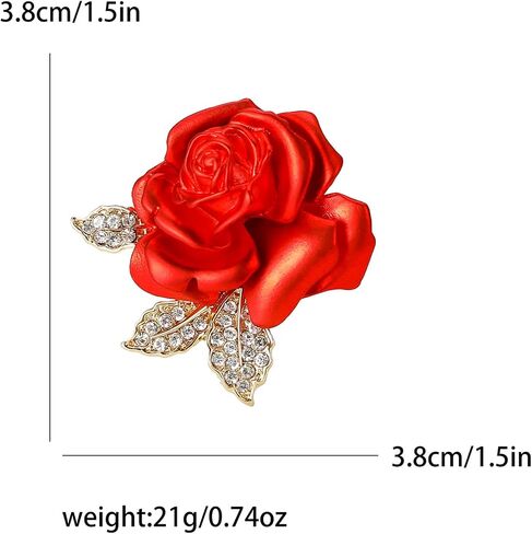 Flower Floral Brooch for Women Rose Flower Pearl Brooch Pin Crystal Rhinestone Brooches Clothing Dress Accessories Wedding Party Birthday Jewelry Gift for Women Wife in Saudi Arabia