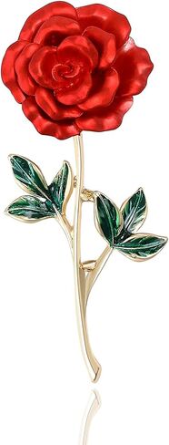 Flower Floral Brooch for Women Rose Flower Pearl Brooch Pin Crystal Rhinestone Brooches Clothing Dress Accessories Wedding Party Birthday Jewelry Gift for Women Wife in Saudi Arabia