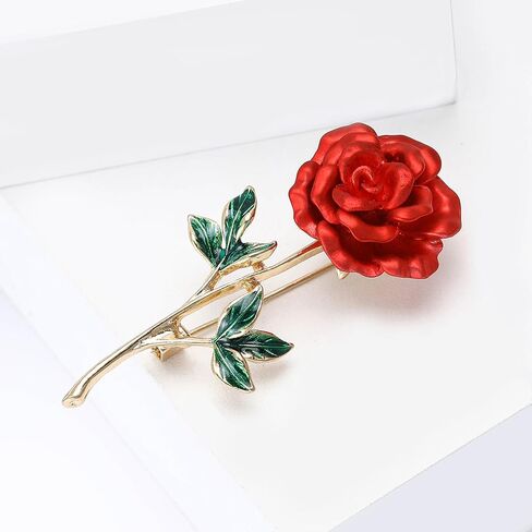 Flower Floral Brooch for Women Rose Flower Pearl Brooch Pin Crystal Rhinestone Brooches Clothing Dress Accessories Wedding Party Birthday Jewelry Gift for Women Wife in Saudi Arabia