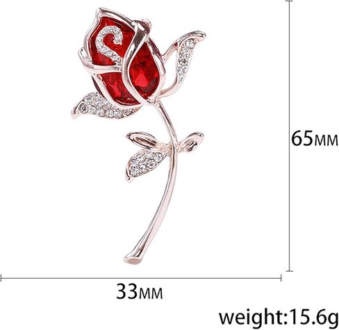 Flower Floral Brooch for Women Rose Flower Pearl Brooch Pin Crystal Rhinestone Brooches Clothing Dress Accessories Wedding Party Birthday Jewelry Gift for Women Wife in Kuwait