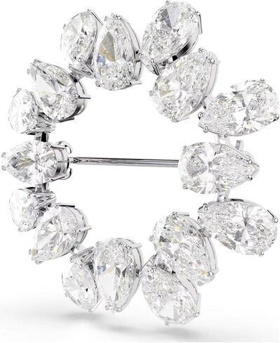 Swarovski Matrix brooch, Pear cut, clear, Rhodium finish in Saudi Arabia