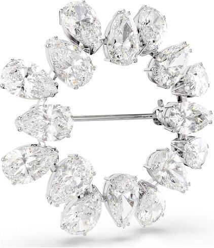 Swarovski Matrix brooch, Pear cut, clear, Rhodium finish in Saudi Arabia
