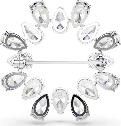 Swarovski Matrix brooch, Pear cut, clear, Rhodium finish in Saudi Arabia