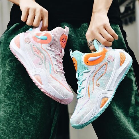 Womens Mens Basketball Shoes High Top Fashion Volleyball Sneakers Breathable Lace Up Non Slip Sport Outdoor Shoe for Unisex in Saudi Arabia