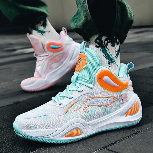 Womens Mens Basketball Shoes High Top Fashion Volleyball Sneakers Breathable Lace Up Non Slip Sport Outdoor Shoe for Unisex in Saudi Arabia