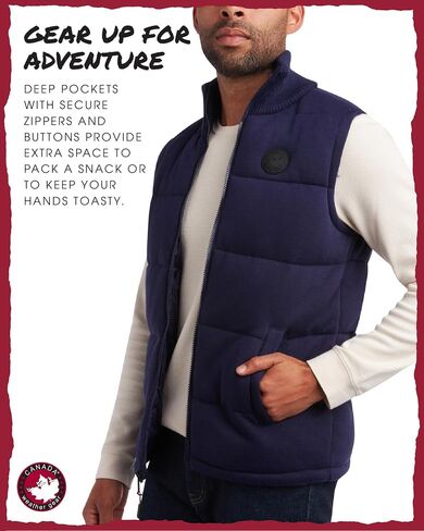 CANADA WEATHER GEAR Men's Vest - Cozy Full Zip Up Puffer Sweater Vest for Men - Men's Casual Vest (M-XXL) in Saudi Arabia