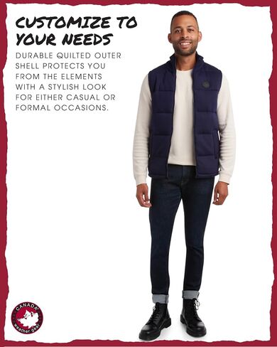 CANADA WEATHER GEAR Men's Vest - Cozy Full Zip Up Puffer Sweater Vest for Men - Men's Casual Vest (M-XXL) in Saudi Arabia