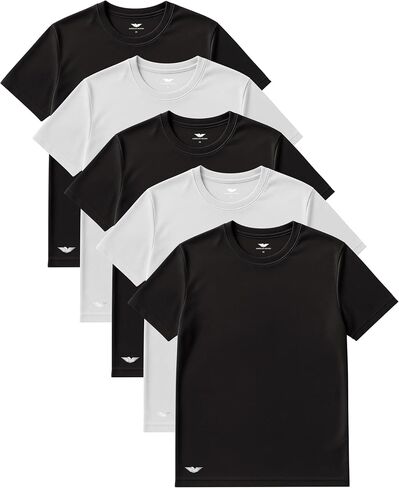 AMERICAN HEAVEN Men's Short Sleeve Work Out Crew Neck T-Shirts | Dry Fit Active Athletic Gym Tee Tops | Multi Packs Colors in Kuwait