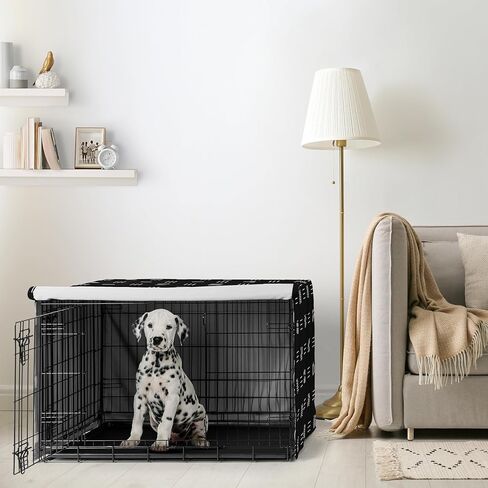 Sweet Jojo Designs White and Grey Bohemian Boho Chic Boy Girl Gender Neutral Unisex Dog Crate Cover – Kennel Covers 36 Inch Pet Cage Medium Farmhouse Shabby Designer Modern Elegant Geometric Textured in Saudi Arabia