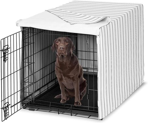 Sweet Jojo Designs White and Grey Bohemian Boho Chic Boy Girl Gender Neutral Unisex Dog Crate Cover – Kennel Covers 36 Inch Pet Cage Medium Farmhouse Shabby Designer Modern Elegant Geometric Textured in Saudi Arabia